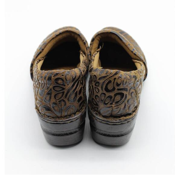 BOC Born Concepts brown paisley printed leather clogs womens 7.5 workwear nurse - Picture 4 of 8
